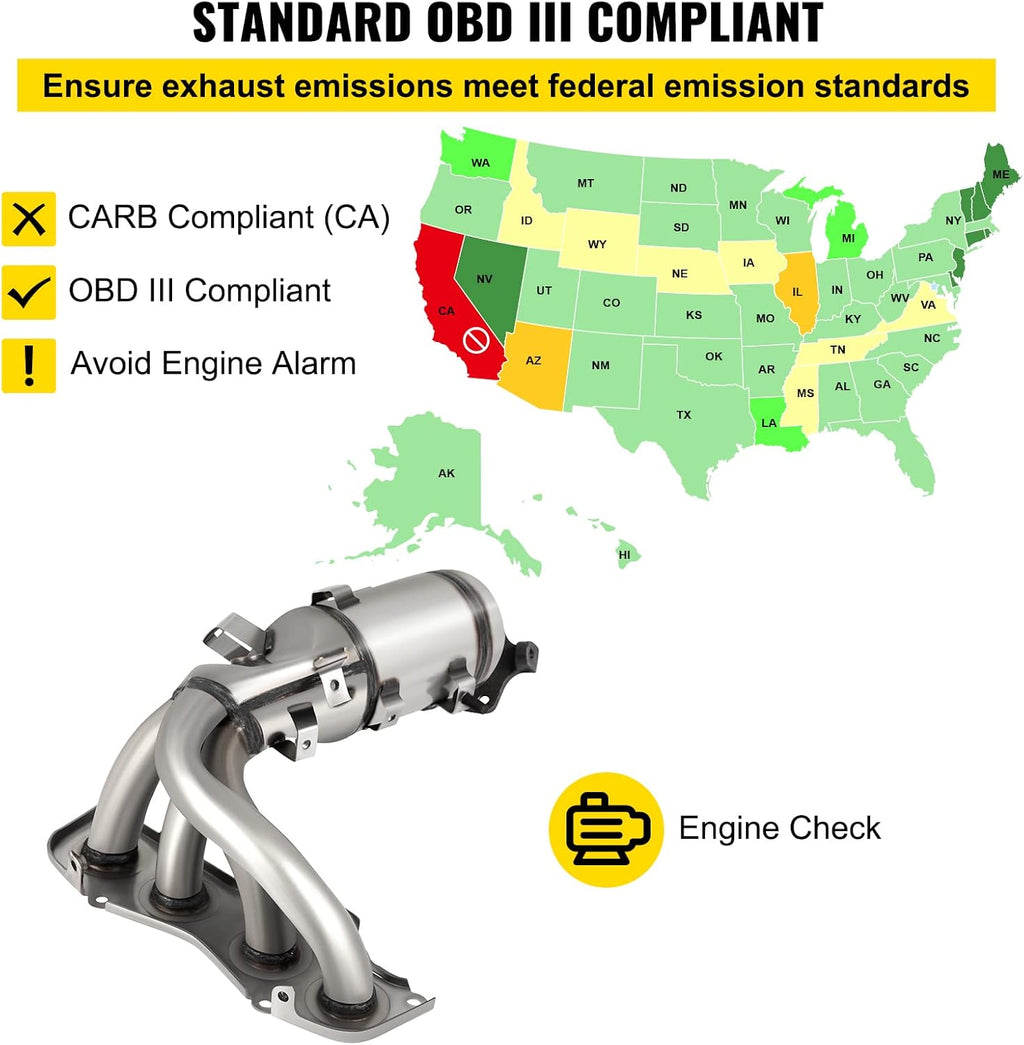 Catalytic Converter Stainless Steel with Gasket Kit I221