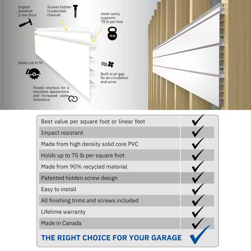 PVC Slatwall 8 ft. x 4 ft. Light Gray L186983