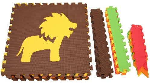 Red, Yellow, Orange, Lime & Brown Interlocking Foam Play Mat U4760