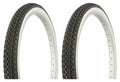 2 Tires 26" x 2.125" Black/White Side Wall Bicycle Tires A118