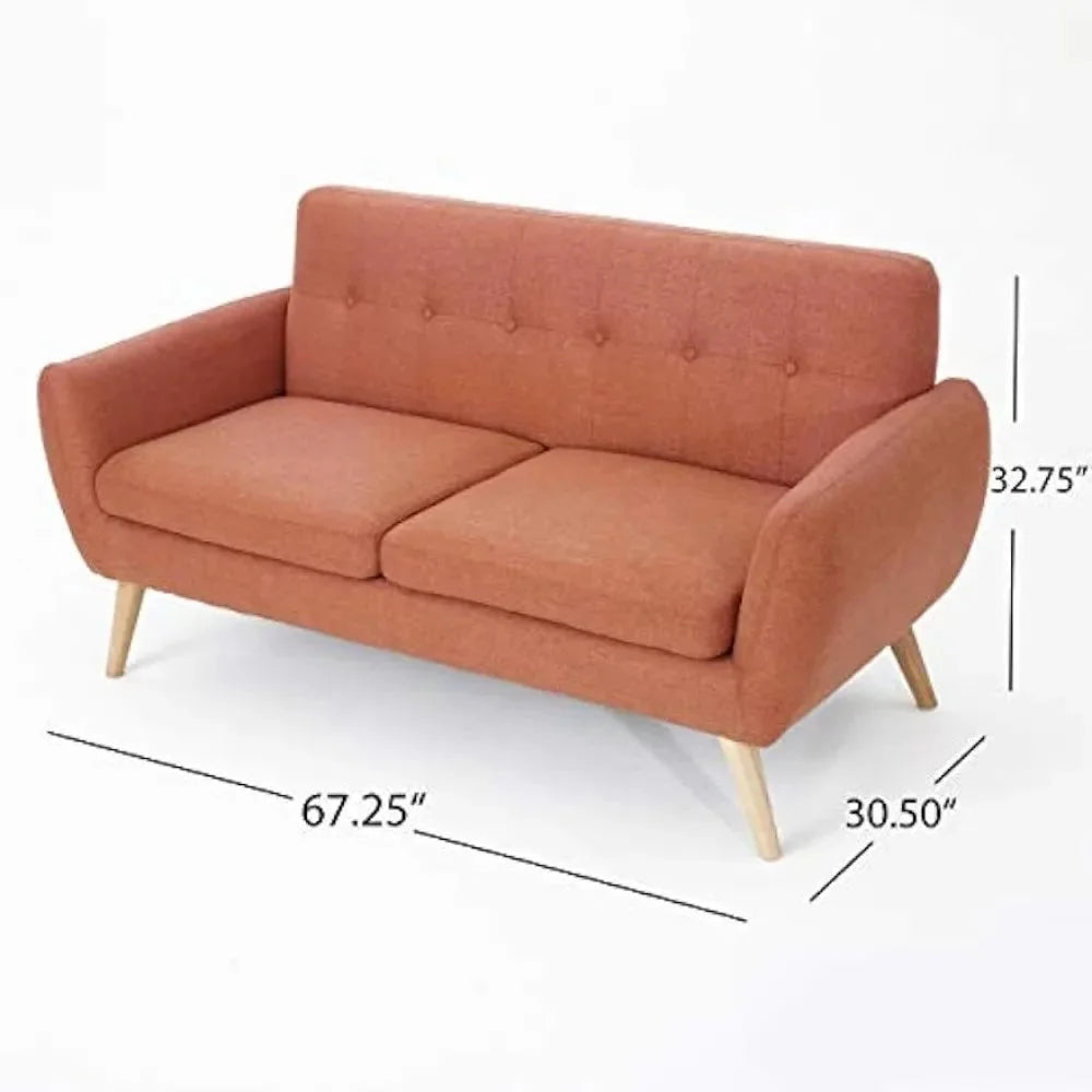 Burnt Orange Fabric Petite Sofa I5199