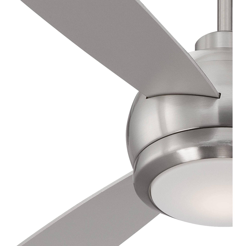 Brushed Nickel LED Ceiling Fan with Light Opal Glass T98907