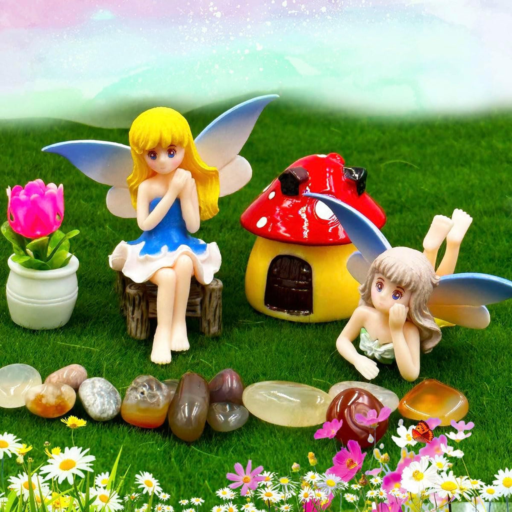 4Pcs Resin Mini Fairy Figurines W71814
