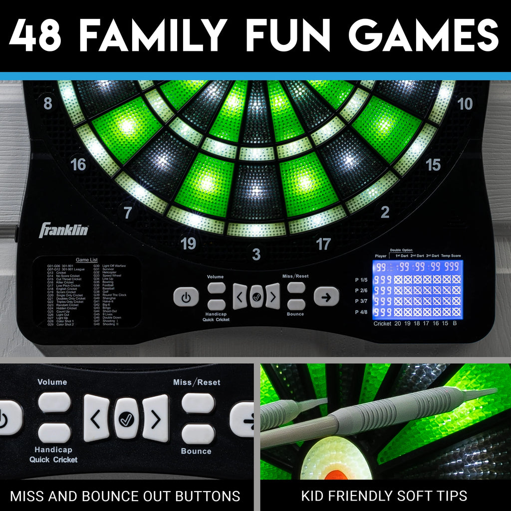 Light Up Electronic Soft Tip Dart Board Set with Digital Scoreboard C91166