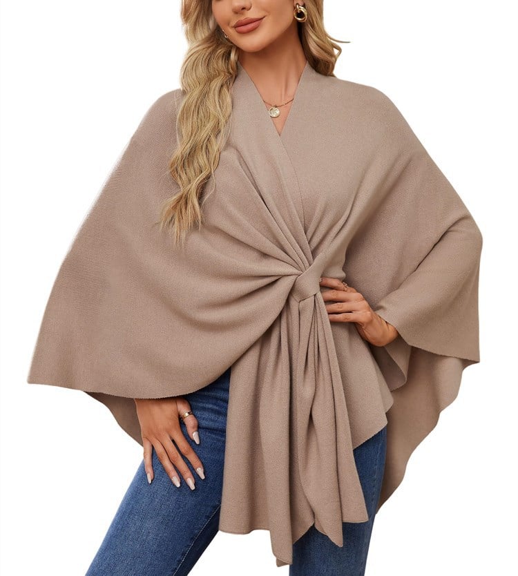 Shawl Wraps Open Front Poncho Sweater G60185