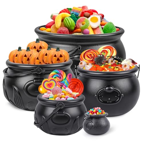 Black Plastic Cauldron Bowl U2776