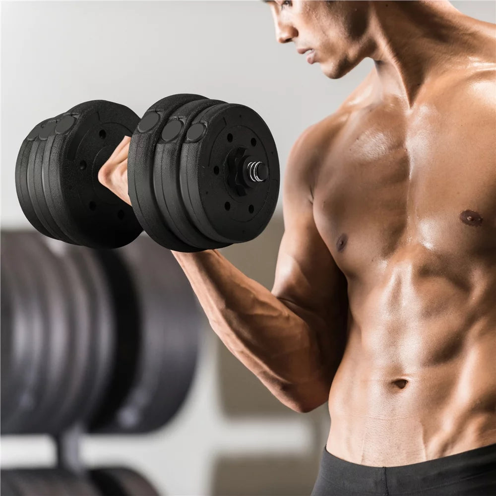 Adjustable 66LB Dumbbell Weight Set Black D5109