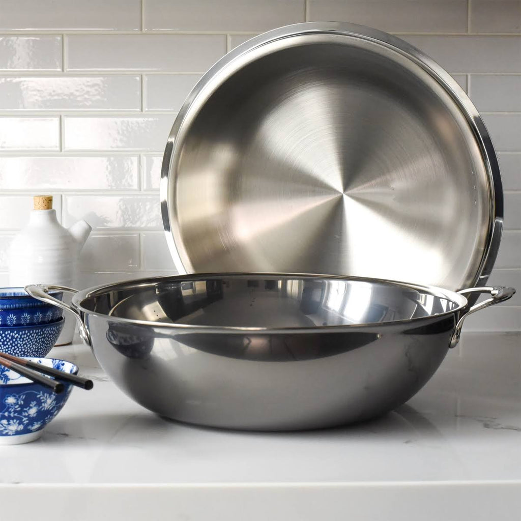 Stainless Steel Covered Wok F94640