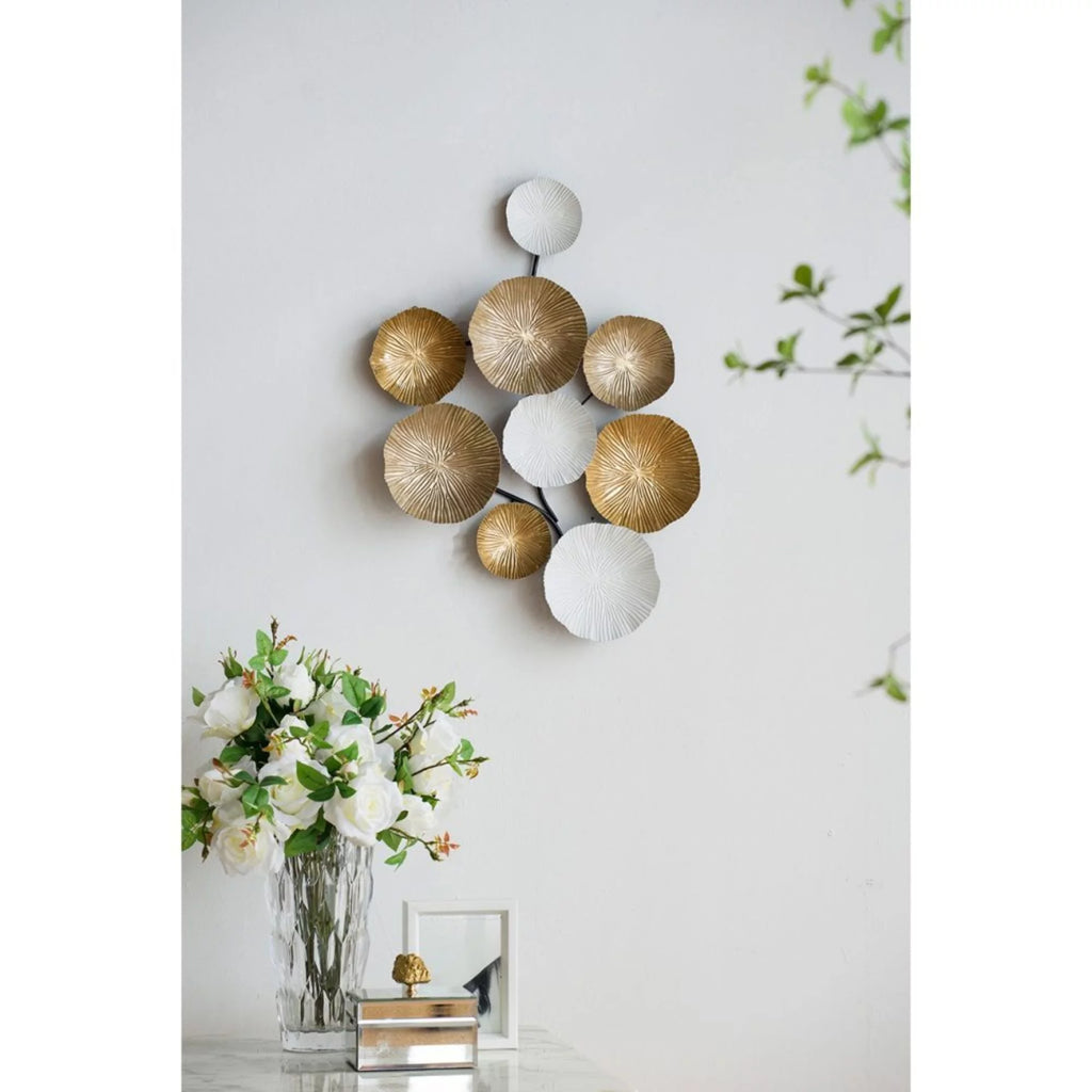 Antique Gold and White Small Wall Accent B75779