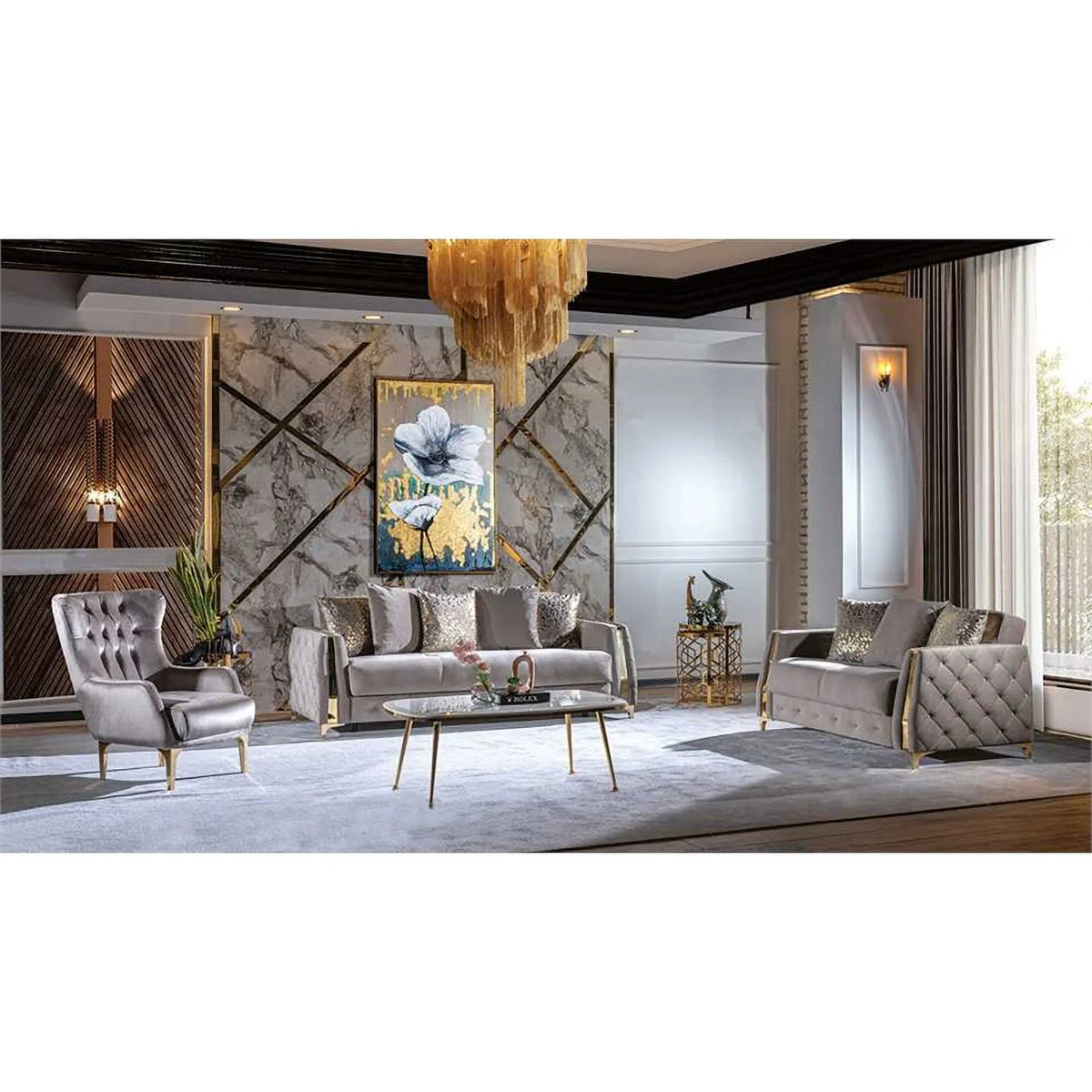 3PC Wood Living Room Set K918244