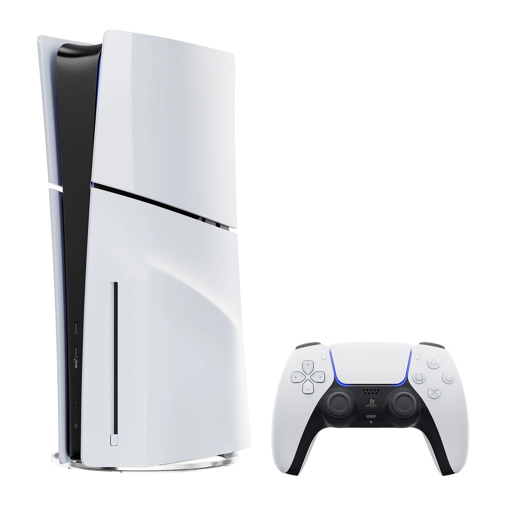 White and Midnight Black PlayStation 5 Disc Edition with Two Controllers O86626