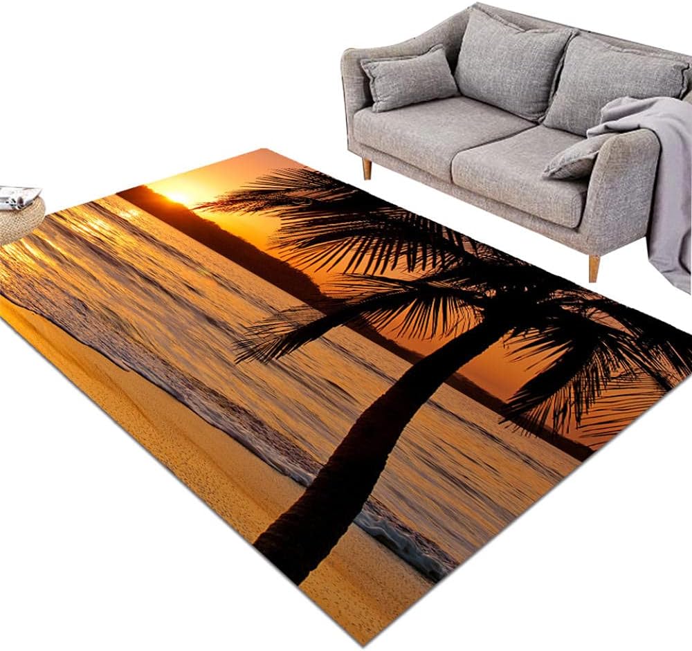 60X100cm Colorful Seaside Scenery Area Carpet P66018
