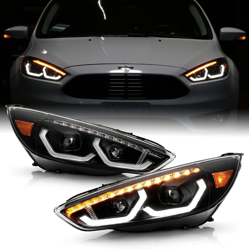 2015-2018 Ford Focus Black LED Projector Headlights A541