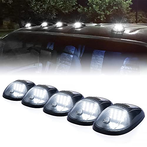 Black Smoked Lens 12 LEDs Cab Clearance Light 5 Pcs Roof Top Marker Running Lights Kit I4502
