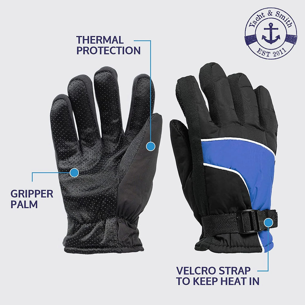 12 PACK Fleece Lined Water Resistant Kids Ski Gloves P9253