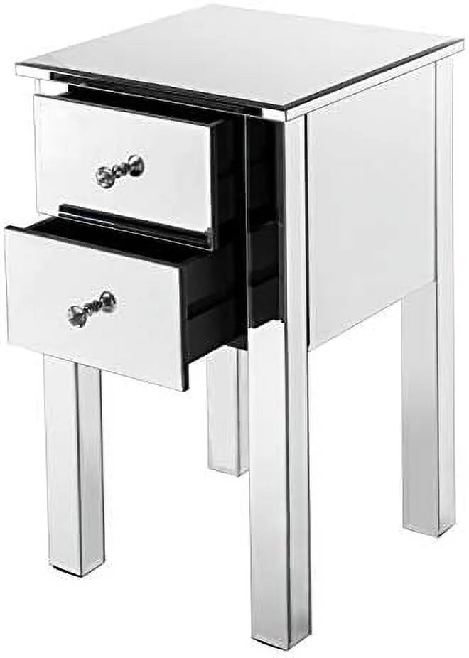 Mirrored Nightstand with 3 Drawers F907176