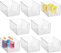 Clear Stackable Plastic Open Front Storage Organizer Bin Basket, 8 Pack M33711