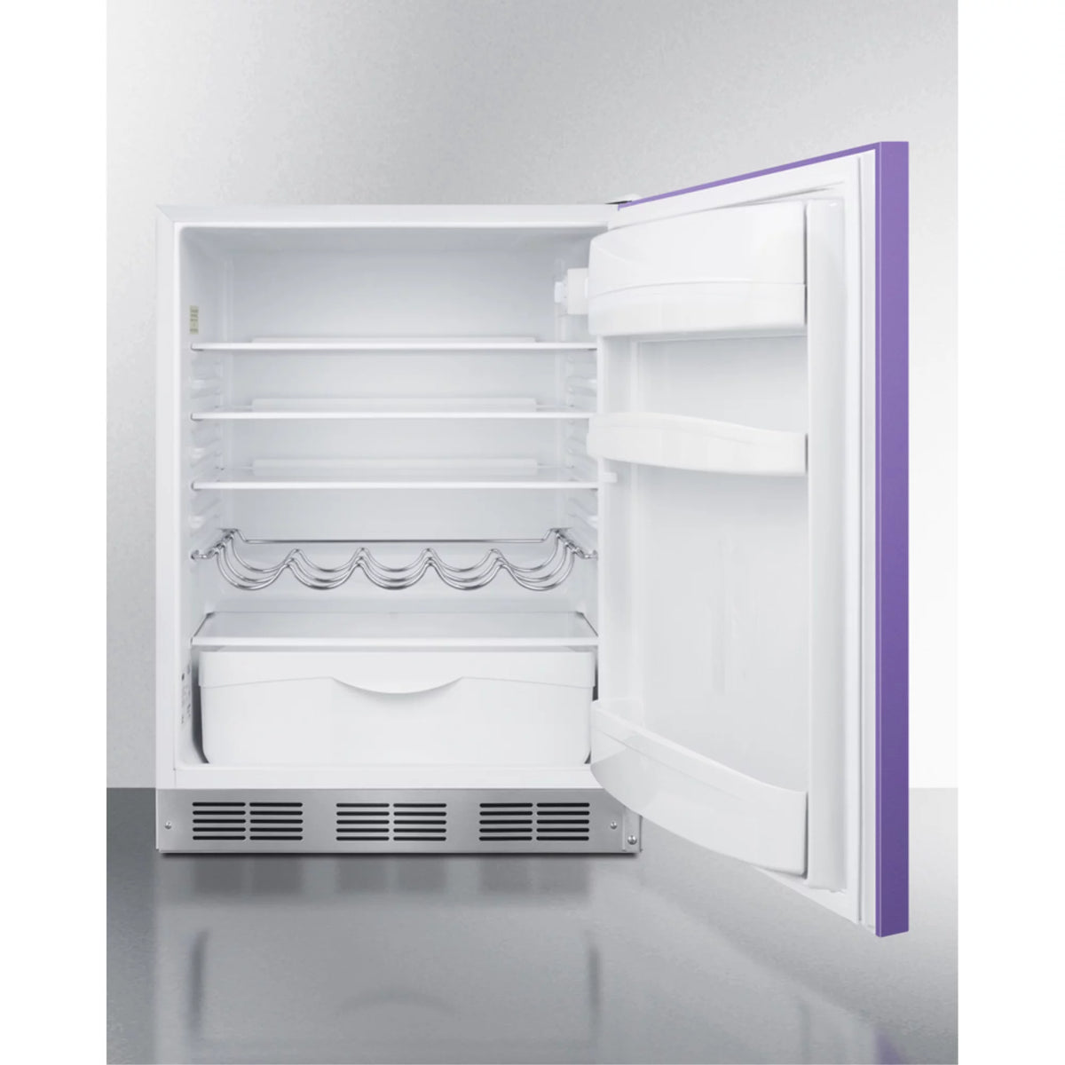 24" All-Refrigerator with Lavender Purple Door and Stainless Steel Handle Y79934