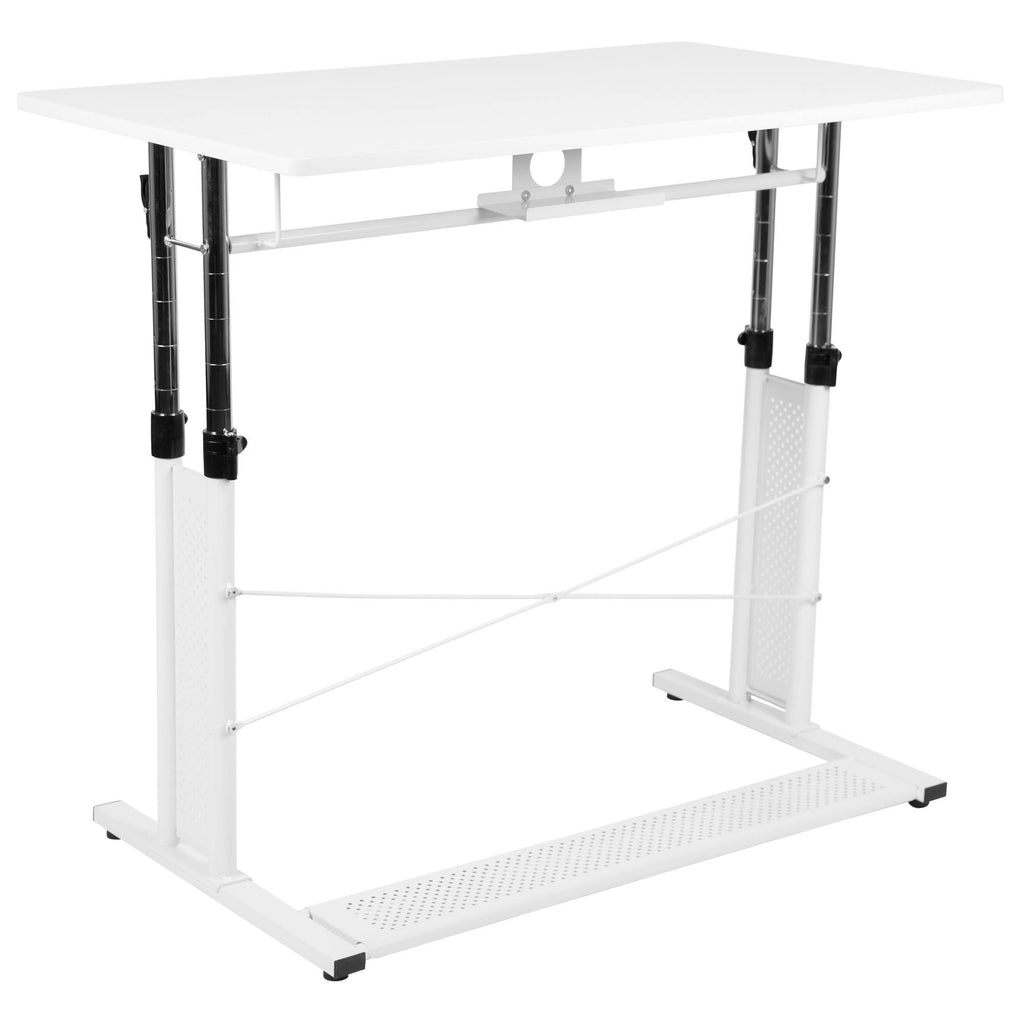 White Height-Adjustable Sit-to-Stand Desk Z970042