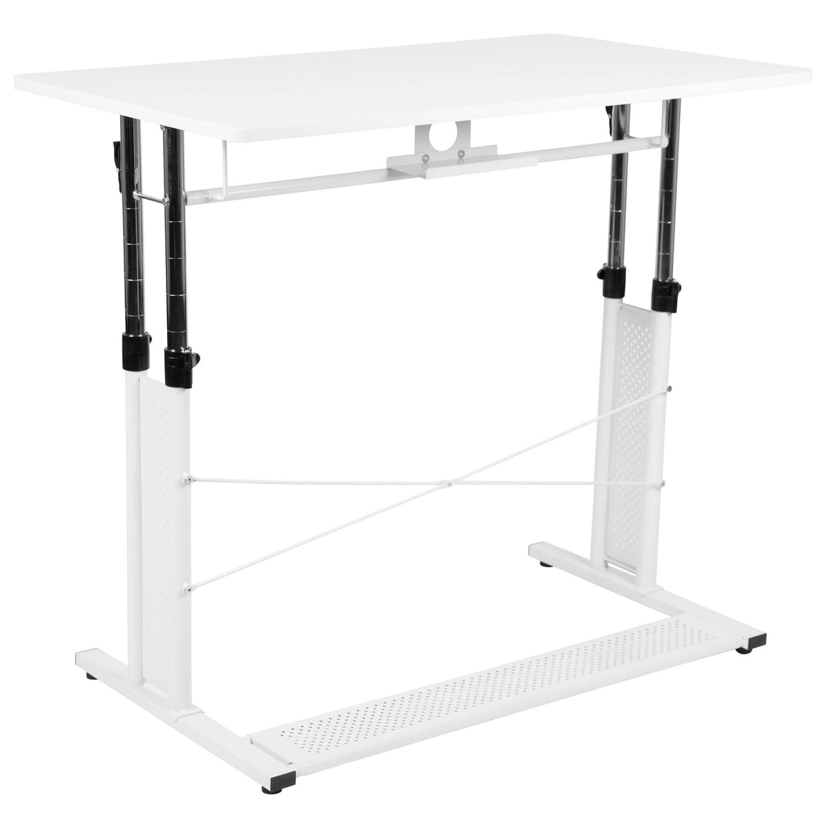 White Height-Adjustable Sit-to-Stand Desk Z970042