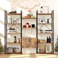 5-Tier Wood and Metal Bookshelf with Cabinet N492636