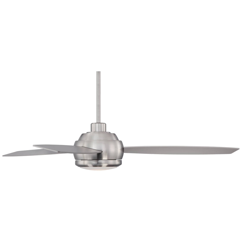 Brushed Nickel LED Ceiling Fan with Light Opal Glass T98907