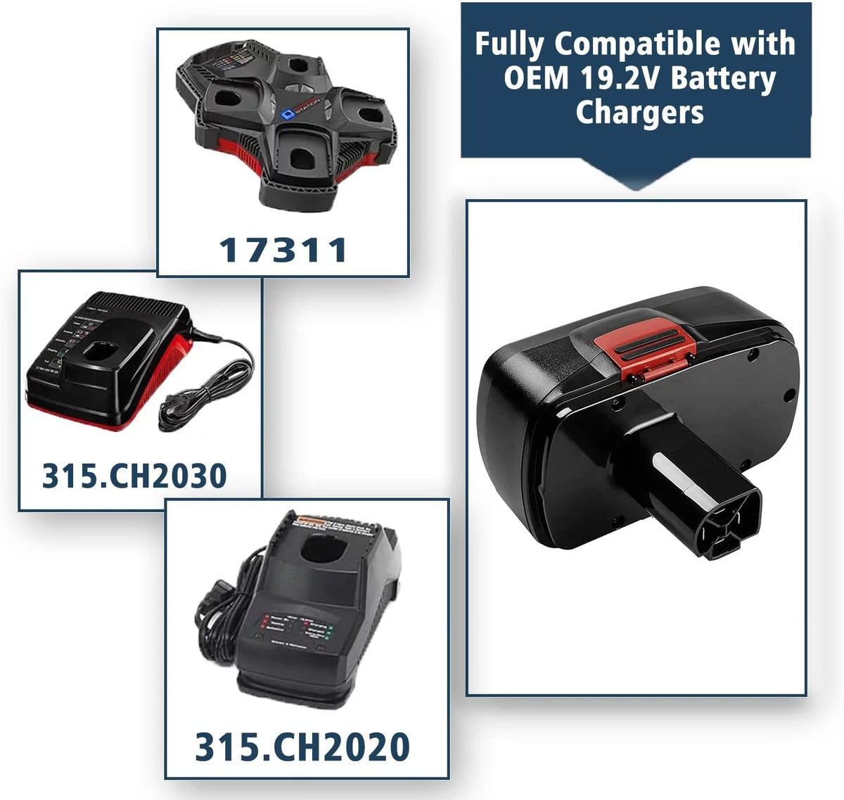 2 Packs Replacement Battery Compatible with Craftsman 19.2 Volt C3 Cordless Tools Z21118