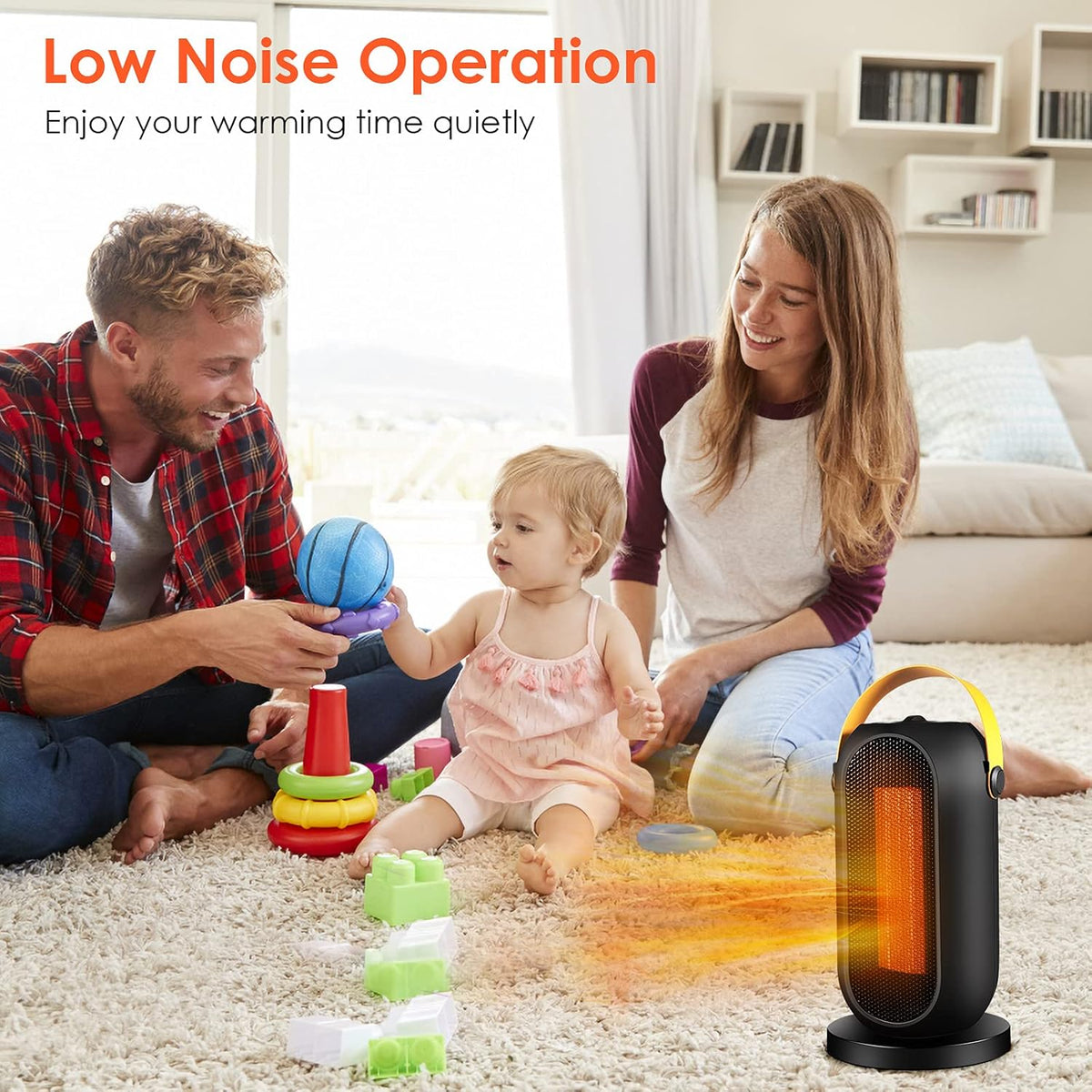 1200W 600W PTC Ceramic Electric Heater with 4 Heat Settings V867