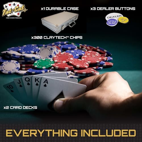 500 Striped Dice Claytec Poker Chip Set with Aluminum Case L271772