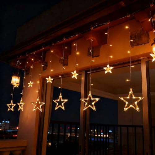 138 LED Star String Lights with Timer, Warm White Z63020