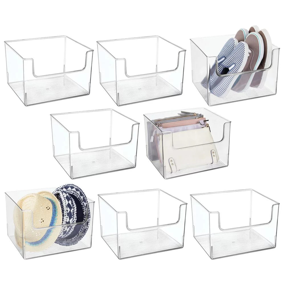 Clear Plastic Storage Organizer Bin 8 Pack M3790