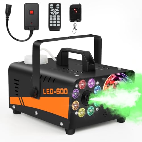 600W 3000CFM Fog Machine with Disco Ball Lights and Wireless Remote R705934