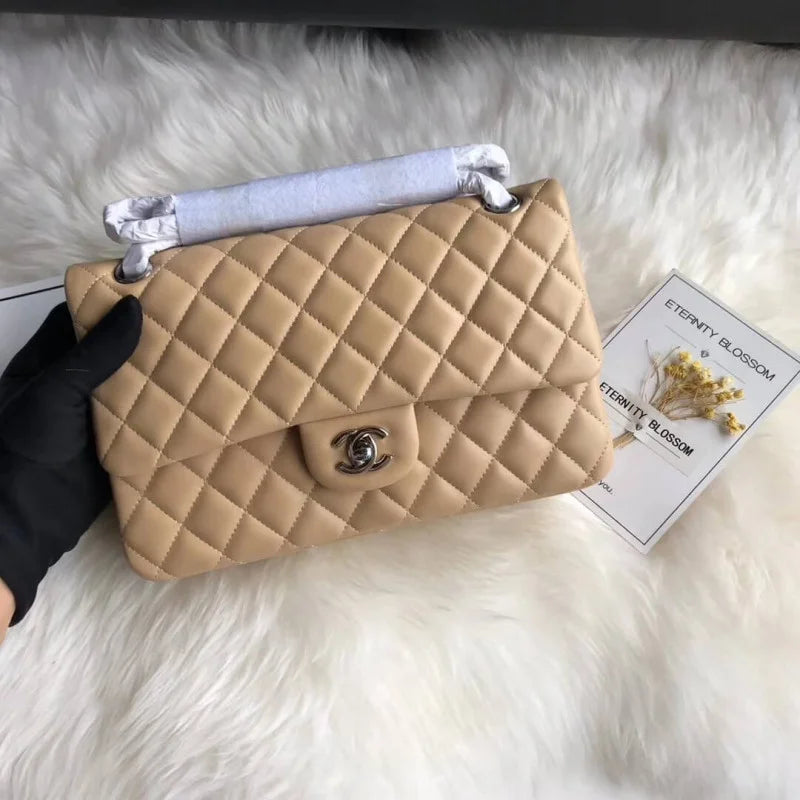 Apricot Medium Lambskin Leather Flap Bag X38915