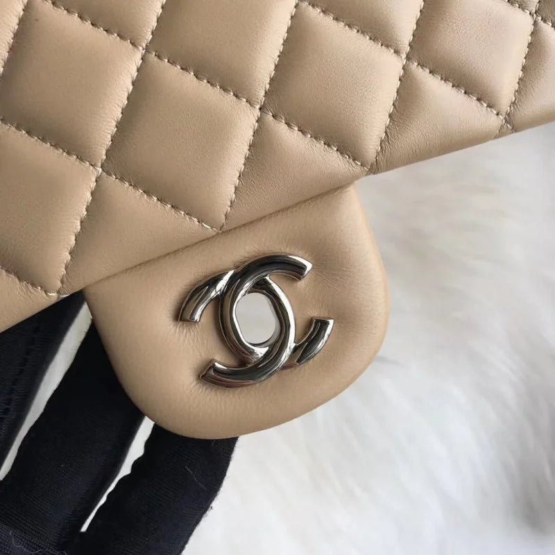 Apricot Medium Lambskin Leather Flap Bag X38915