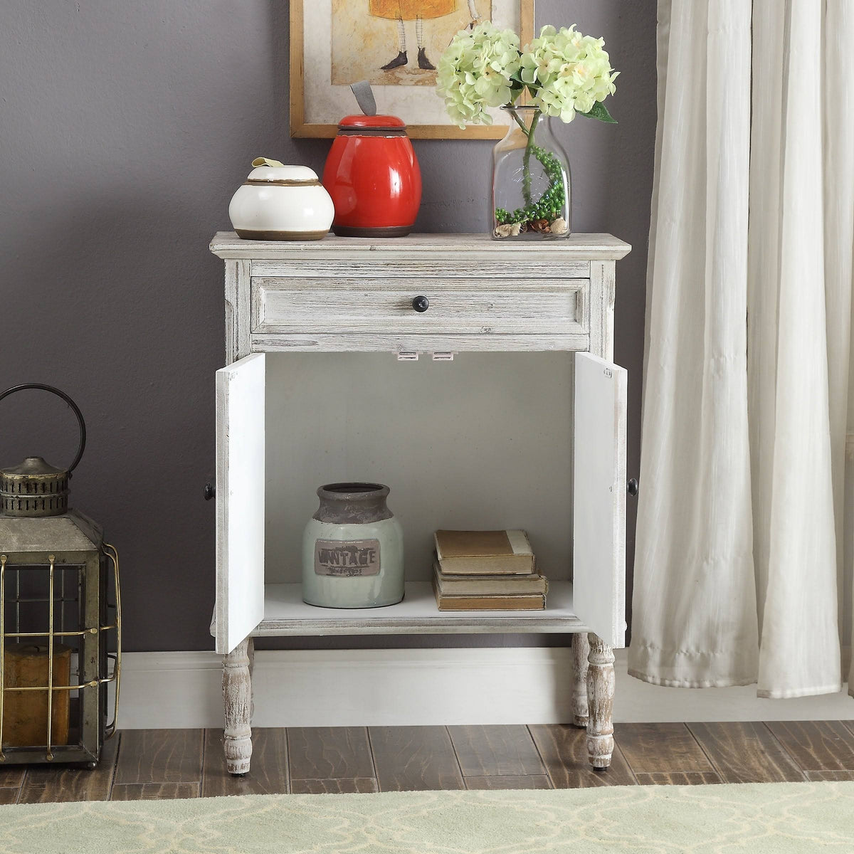 White Wood Accent Cabinet S73759