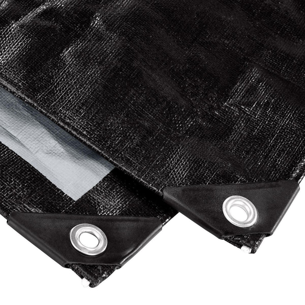 6 ft. x 8 ft. Silver and Black Weather-Resistant Tarp U763