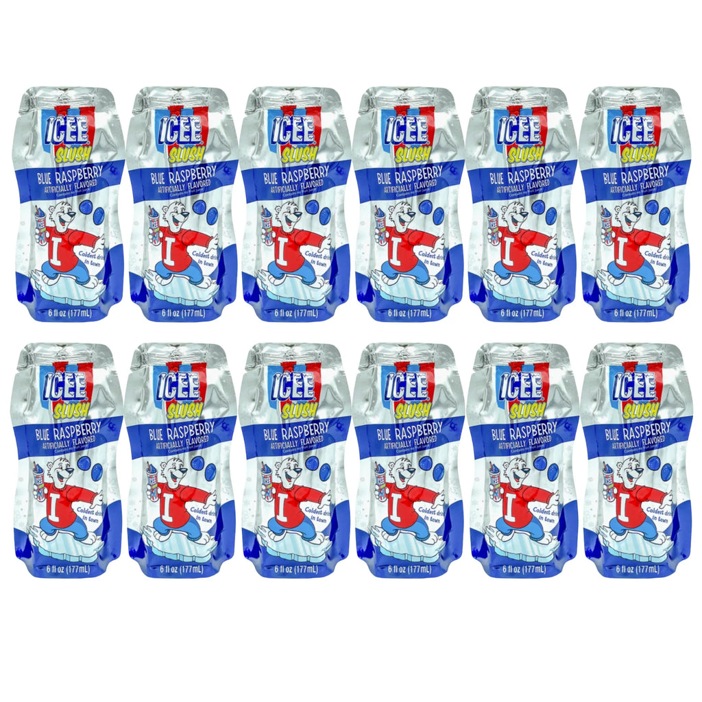 Blue Raspberry Flavored Drink 6 fl oz Frozen Fruit Juice Beverage - 12 Pack F277037