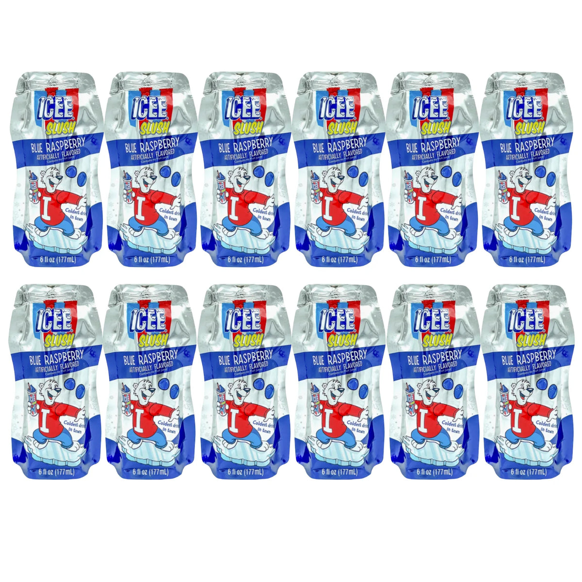 Blue Raspberry Flavored Drink 6 fl oz Frozen Fruit Juice Beverage - 12 Pack F277037