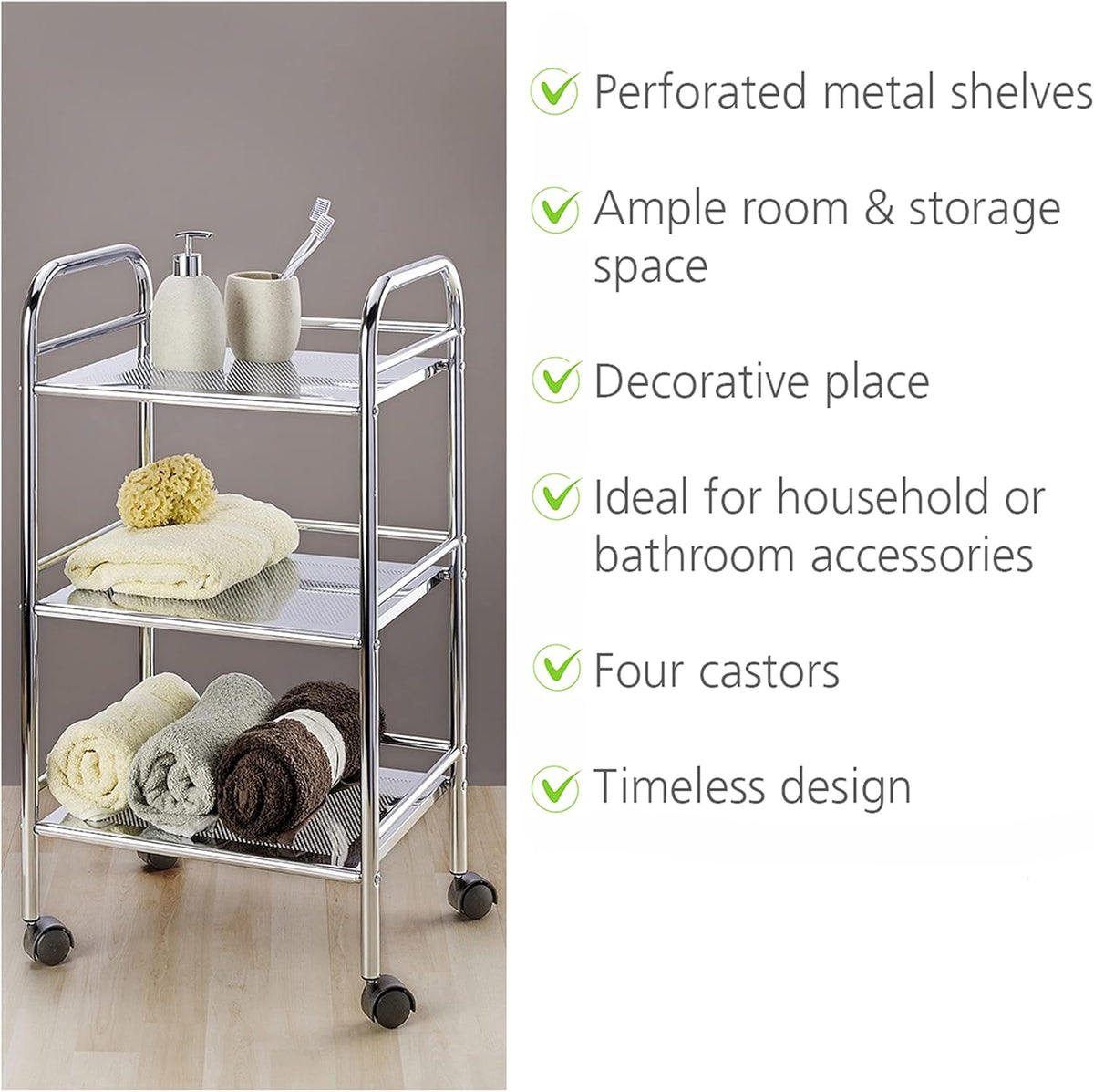 3 Tier Rolling Utility Cart A8074