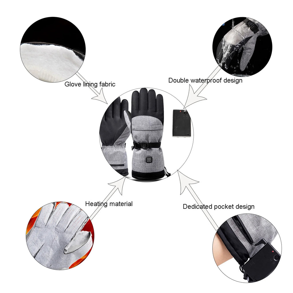 Heated Waterproof Touch Screen Ski Gloves M670886