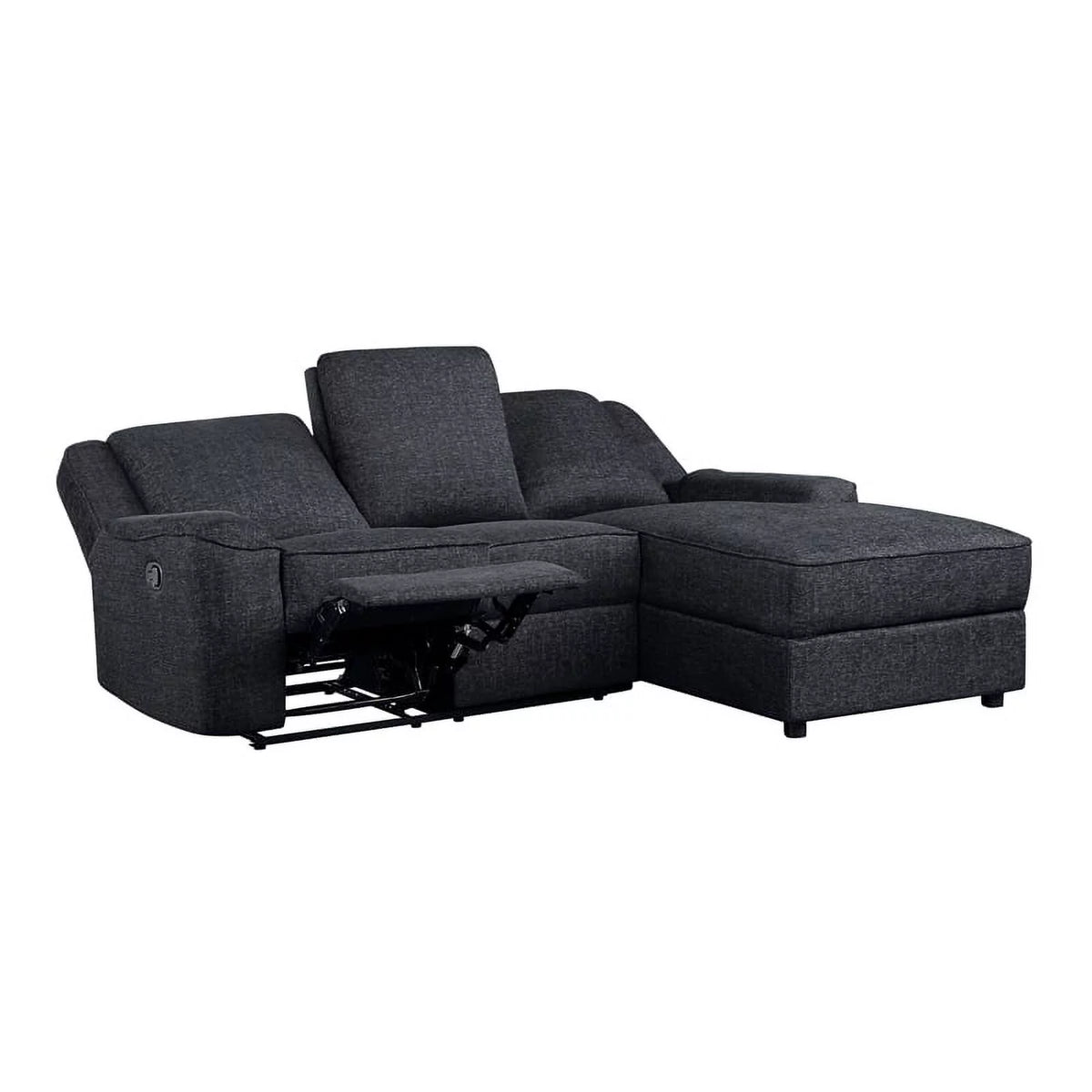 Chenille Reclining Sectional with Right Chaise N49296