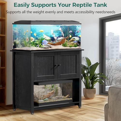 Fish Tank Stand with Cabinet, Metal, 1000LBS P150637
