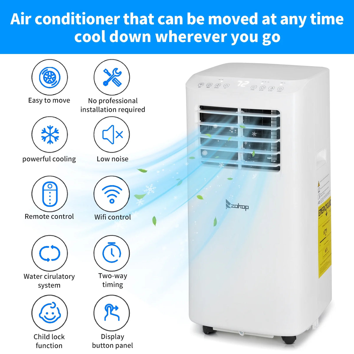 5100 BTU Portable Air Conditioner Dehumidifier Fan with Remote Control N982405