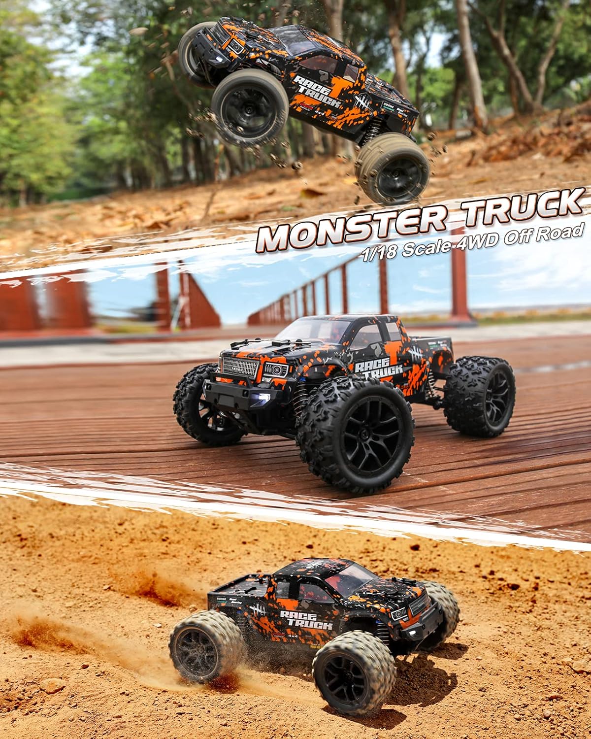 1:18 Scale 4X4 Off Road Remote Control Truck with 2 Batteries R25733