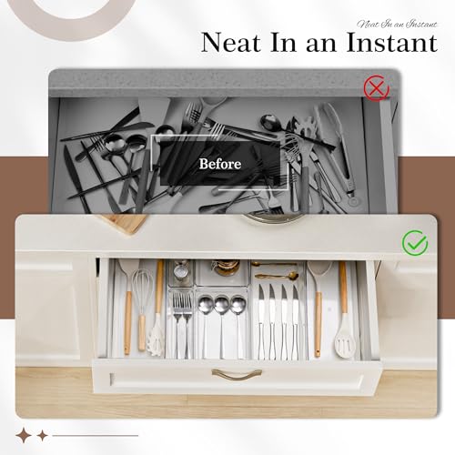 10 Pack Clear Plastic Drawer Organizer Set L8202