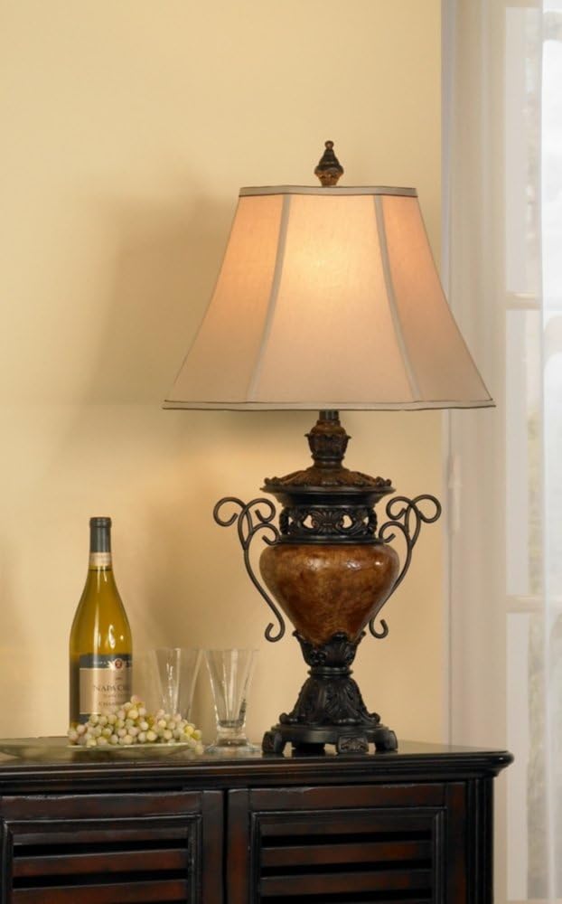 31.5" Bronze Brown Crackle Iron Metal Table Lamp S6757