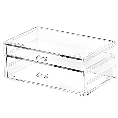 Acrylic Storage Desk Box with 3 Drawers Plastic Makeup Organizer Containers Bins N53137