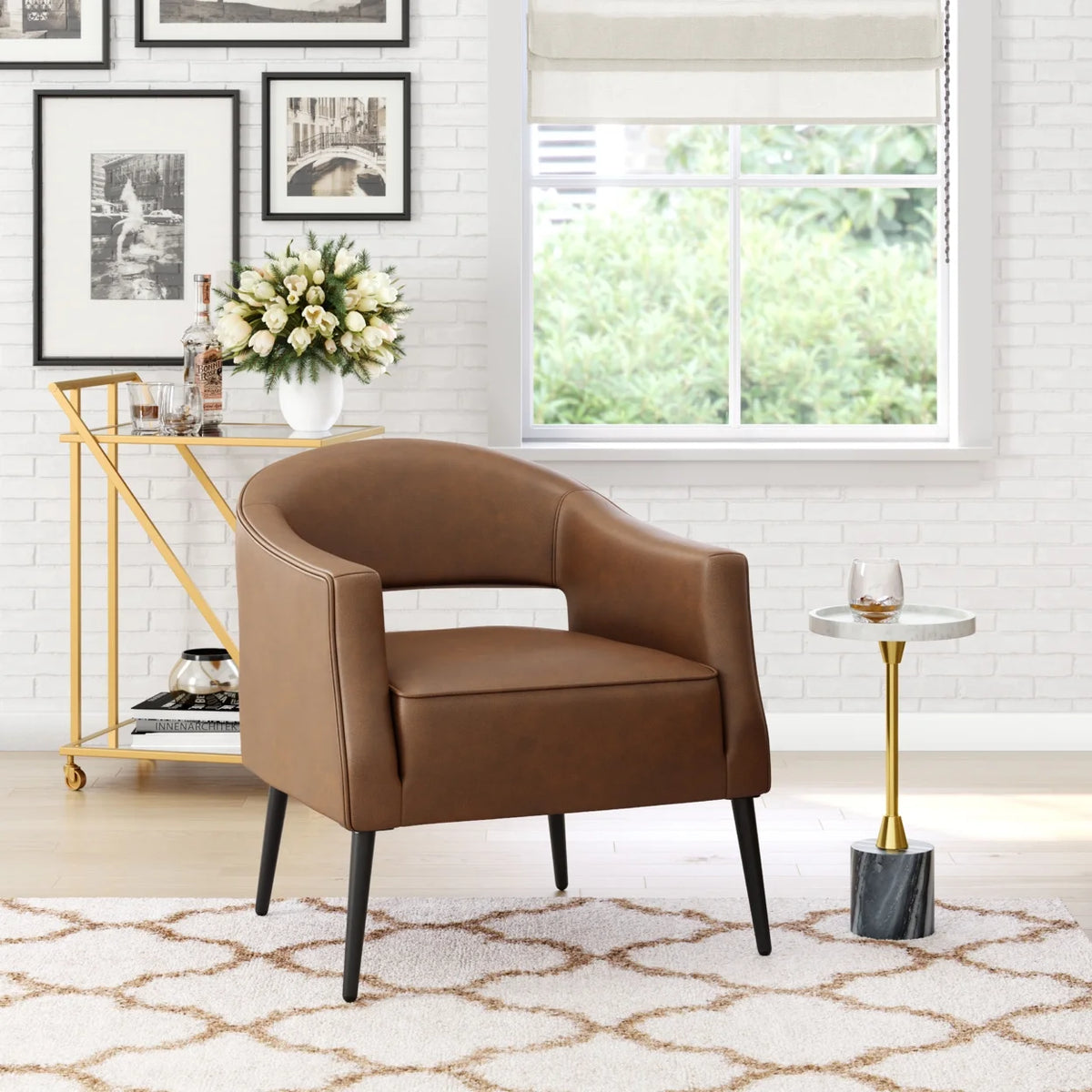 Vintage Brown Accent Chair X97317