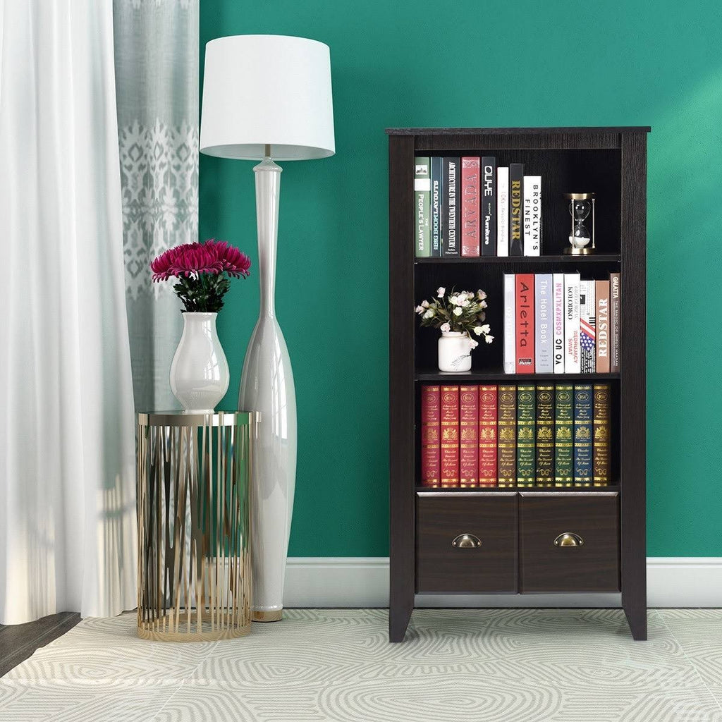Antique Organizer Bookcase with 2 Drawers N9498