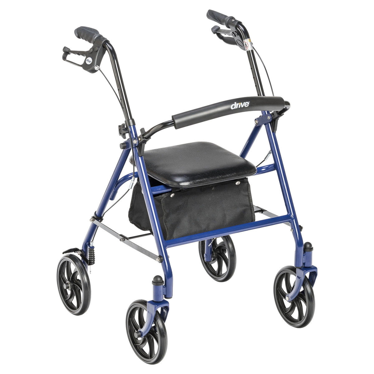 Blue Four Wheel Rollator Rolling Walker with Fold Up Removable Back Support U2078